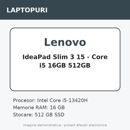 Lenovo IdeaPad Slim 3 15 - Core i5 16GB 512GB