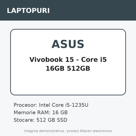 ASUS Vivobook 15 - Core i5 16GB 512GB