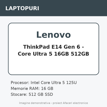 Lenovo ThinkPad E14 Gen 6 - Core Ultra 5 16GB 512GB