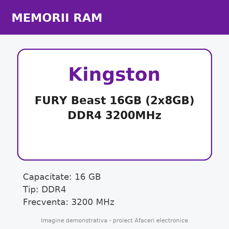 Kingston FURY Beast 16GB (2x8GB) DDR4 3200MHz