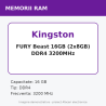 Kingston FURY Beast 16GB (2x8GB) DDR4 3200MHz