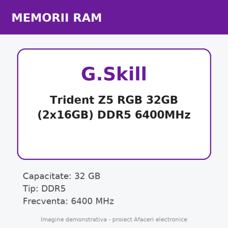 G.Skill Trident Z5 RGB 32GB (2x16GB) DDR5 6400MHz