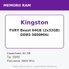 Kingston FURY Beast 64GB (2x32GB) DDR5 5600MHz